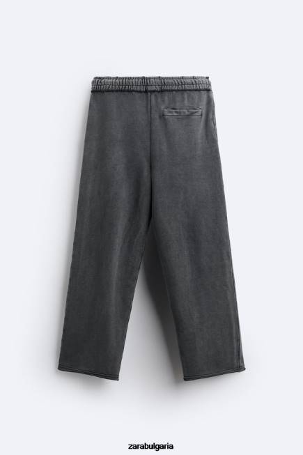 Zara облекло 66FT948 мъже изпрани цветни джогинг панталони тъмен антрацит