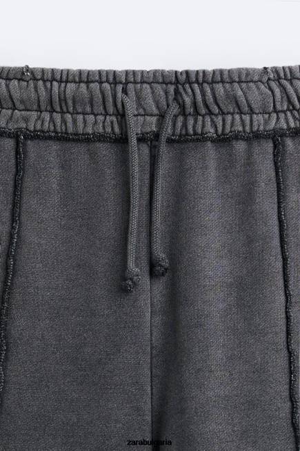 Zara облекло 66FT948 мъже изпрани цветни джогинг панталони тъмен антрацит