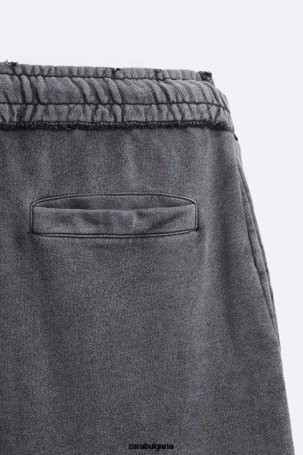 Zara облекло 66FT948 мъже изпрани цветни джогинг панталони тъмен антрацит