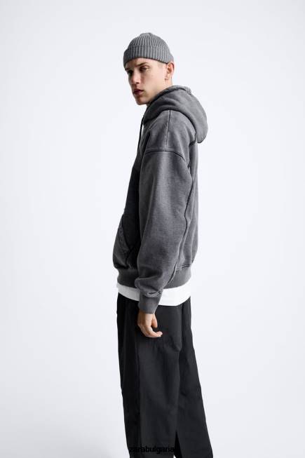 Zara облекло 66FT952 мъже технически панталон с колан черен