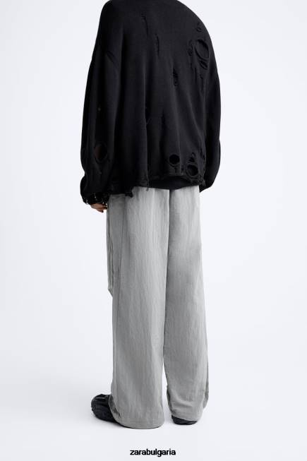 Zara облекло 66FT953 мъже панталон технически парашут сребро