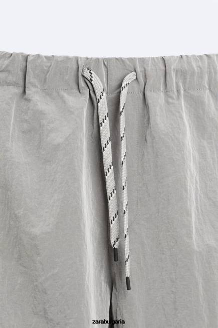 Zara облекло 66FT953 мъже панталон технически парашут сребро