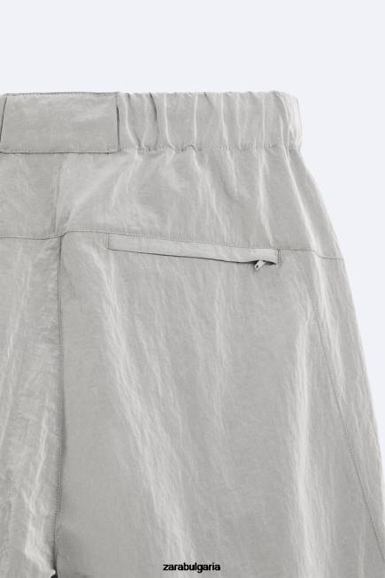Zara облекло 66FT953 мъже панталон технически парашут сребро