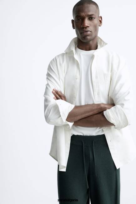 Zara облекло 66FT958 мъже плетени панталони за джогинг зелено