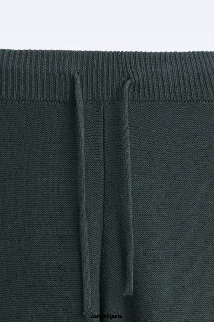 Zara облекло 66FT958 мъже плетени панталони за джогинг зелено
