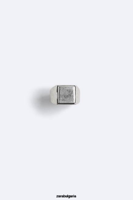 Zara аксесоари 66FT1483 мъже пръстен с печат сребро