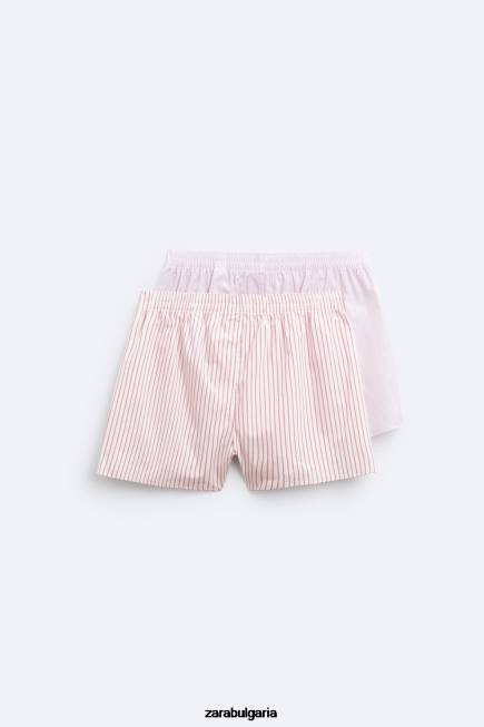Zara аксесоари 66FT1417 мъже два пакета боксерки от поплин на райета различни