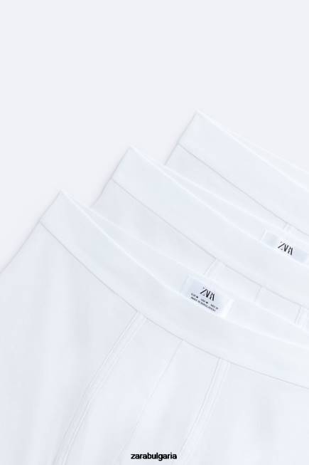 Zara аксесоари 66FT1421 мъже 3 пакета основни боксерки бяло