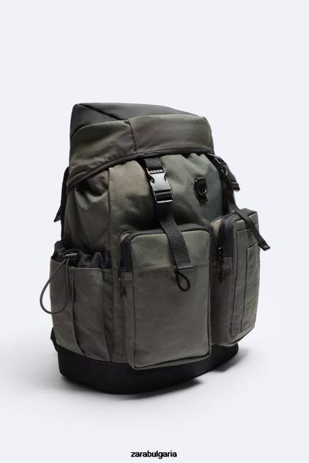 Zara аксесоари 66FT1286 мъже раница технически изследовател каки зелено