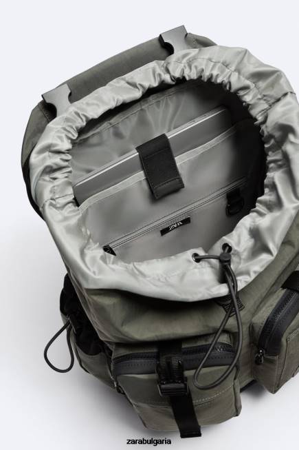 Zara аксесоари 66FT1286 мъже раница технически изследовател каки зелено