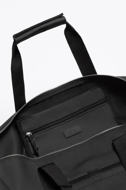 Zara аксесоари 66FT1288 мъже текстурирана спортна чанта черен