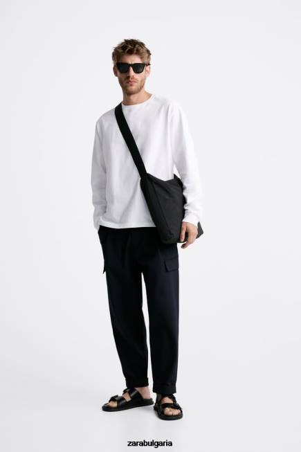 Zara аксесоари 66FT1292 мъже xl мека чанта през рамо черен