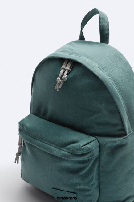 Zara аксесоари 66FT1294 мъже изпрана платнена раница зелено