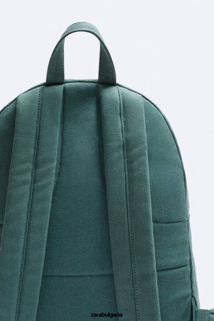 Zara аксесоари 66FT1294 мъже изпрана платнена раница зелено
