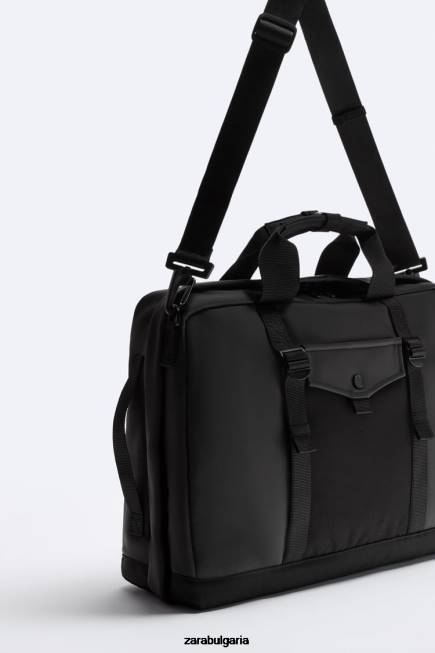 Zara аксесоари 66FT1297 мъже гумирано многофункционално куфарче черен