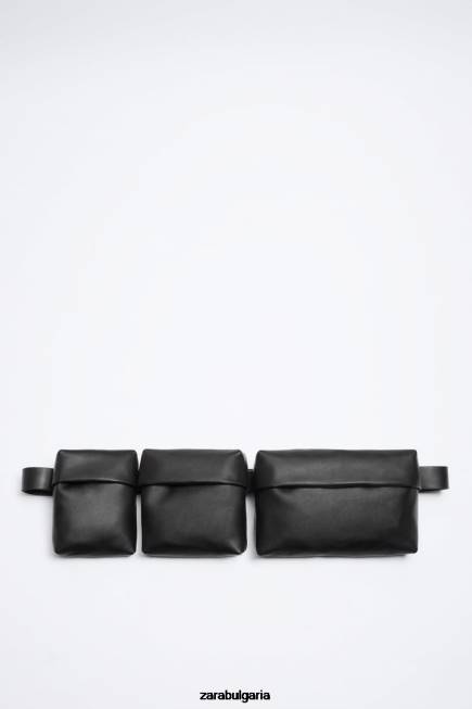 Zara аксесоари 66FT1308 мъже чанта за кръст с много джобове черен