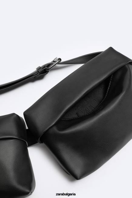 Zara аксесоари 66FT1308 мъже чанта за кръст с много джобове черен