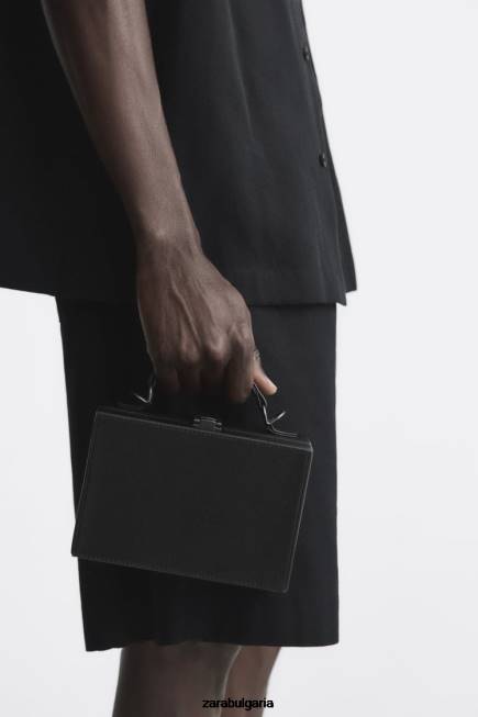 Zara аксесоари 66FT1311 мъже твърда кутия кръстосана чанта черен