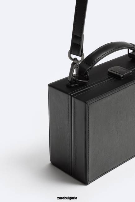 Zara аксесоари 66FT1311 мъже твърда кутия кръстосана чанта черен