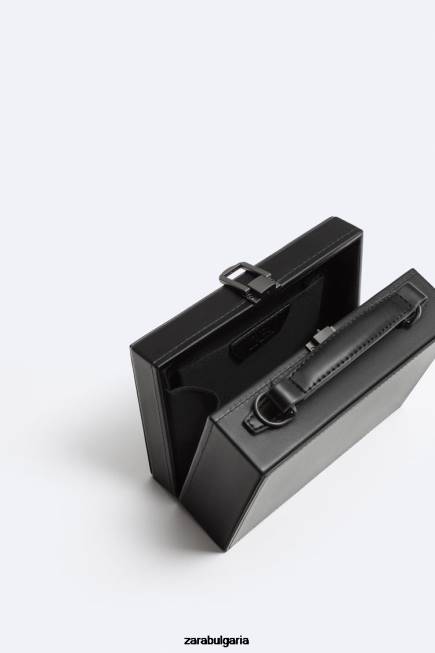 Zara аксесоари 66FT1311 мъже твърда кутия кръстосана чанта черен