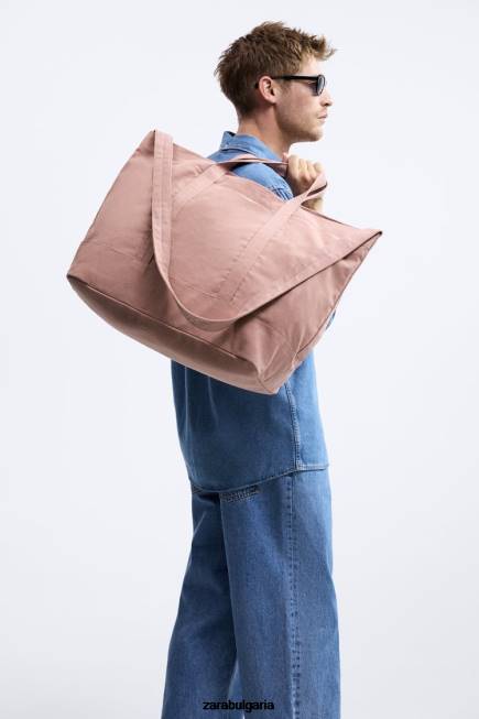 Zara аксесоари 66FT1313 мъже платнена чанта розово
