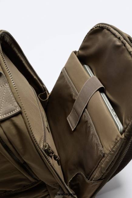 Zara аксесоари 66FT1317 мъже многоджобна раница пясъчно кафяво