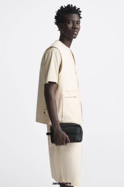 Zara аксесоари 66FT1324 мъже текстурирана чанта за пране черен