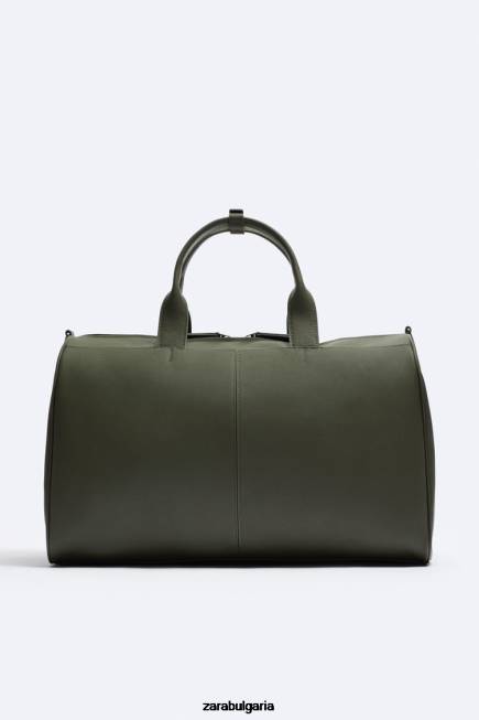 Zara аксесоари 66FT1328 мъже текстурирана спортна чанта зелено