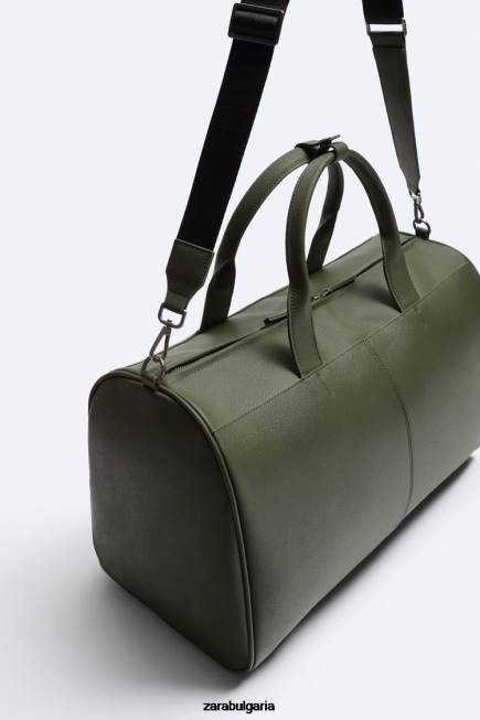 Zara аксесоари 66FT1328 мъже текстурирана спортна чанта зелено