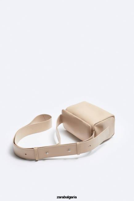 Zara аксесоари 66FT1331 мъже кожена чанта за кръст - лимитирана серия бяла кост