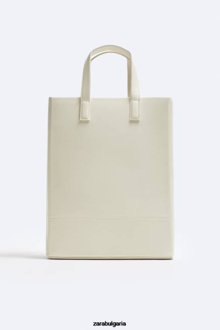 Zara аксесоари 66FT1340 мъже минимална чанта - голяма бяла кост