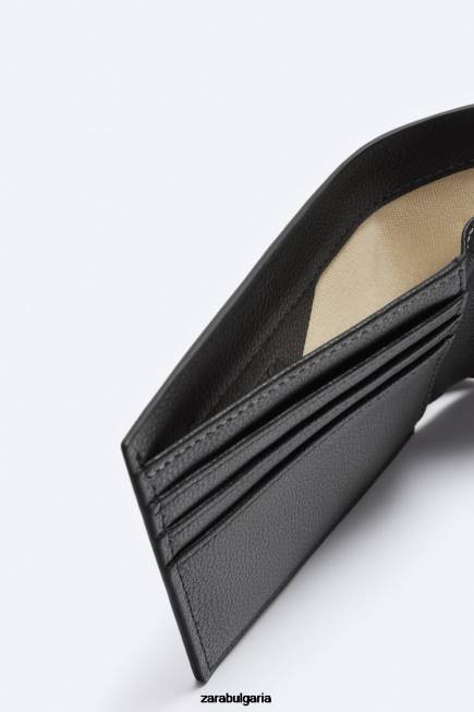 Zara аксесоари 66FT1344 мъже двоен портфейл черен