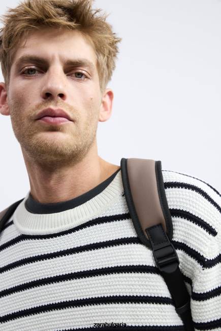 Zara аксесоари 66FT1347 мъже раница с гумирани капаци пясъчно кафяво