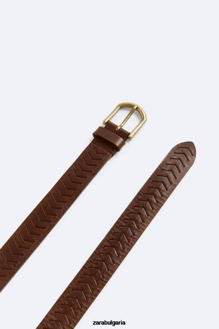 Zara аксесоари 66FT1471 мъже релефен колан Кожа
