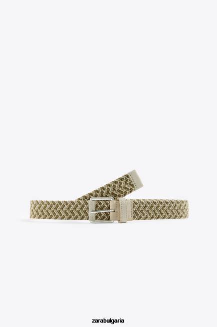 Zara аксесоари 66FT1473 мъже тъкан колан екрю