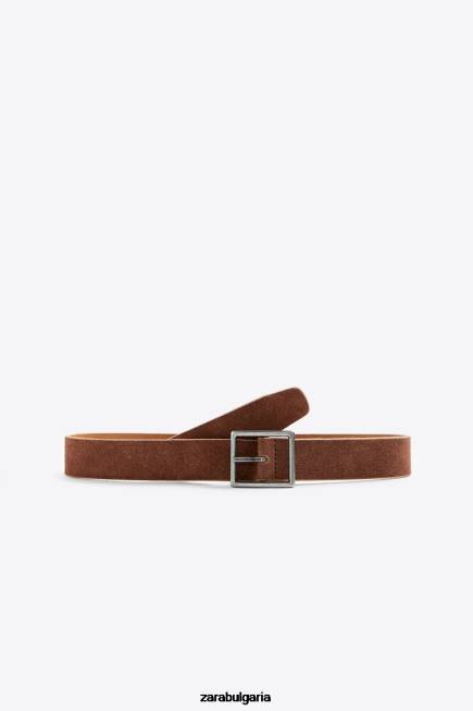 Zara аксесоари 66FT1479 мъже двустранен кожен колан светло бежово