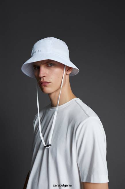 Zara аксесоари 66FT1402 мъже техническа шапка-кофа бяло