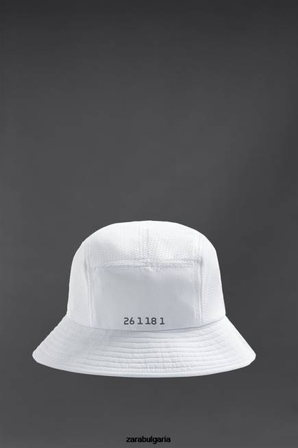 Zara аксесоари 66FT1402 мъже техническа шапка-кофа бяло