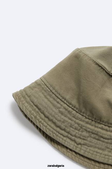 Zara аксесоари 66FT1446 мъже текстурирана шапка тип кофа светло каки