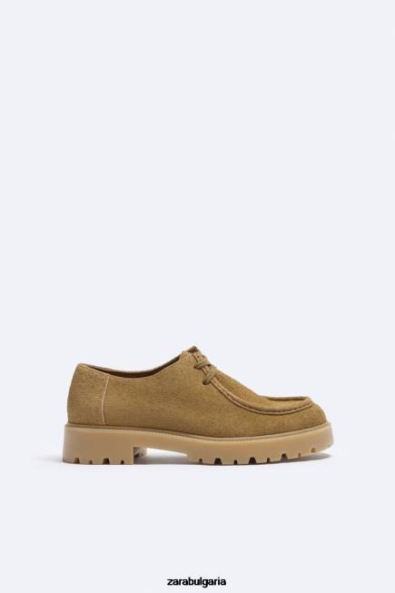 Zara обувки 66FT1259 мъже велурени обувки бежово