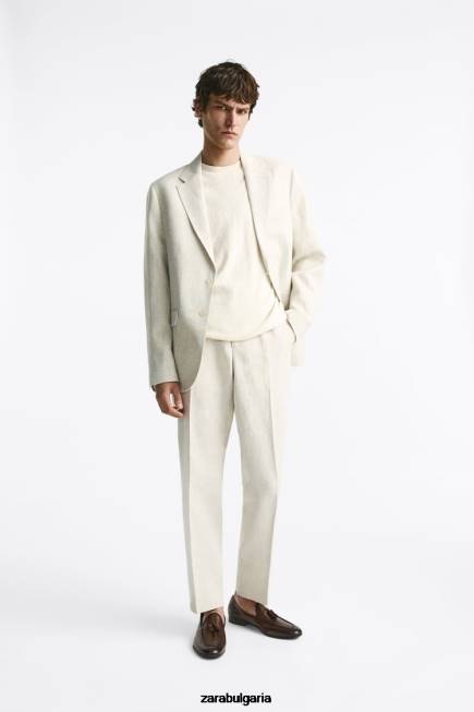 Zara обувки 66FT1274 мъже мокасини с пискюли от мека кожа кафяво