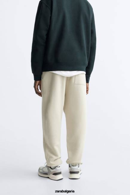 Zara облекло 66FT1080 мъже основни панталони за джогинг тъмен тен