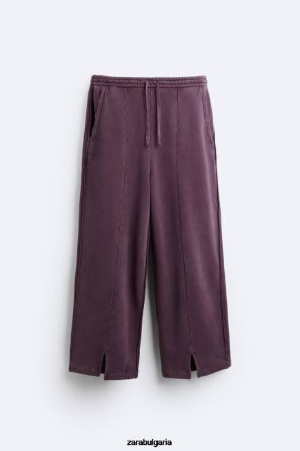 Zara облекло 66FT1085 мъже скъсани изпрани панталони за джогинг кестеняво