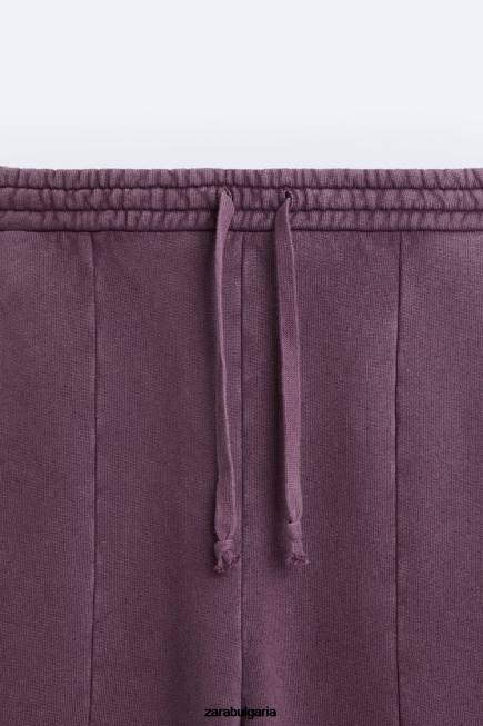 Zara облекло 66FT1085 мъже скъсани изпрани панталони за джогинг кестеняво