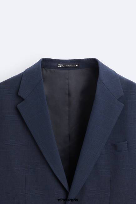Zara облекло 66FT1137 мъже карирано сако синкав