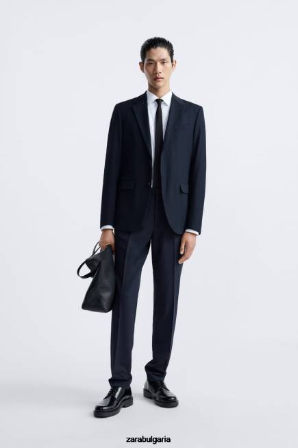 Zara облекло 66FT1139 мъже прилепнало сако тъмносин