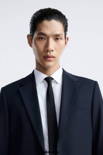 Zara облекло 66FT1139 мъже прилепнало сако тъмносин