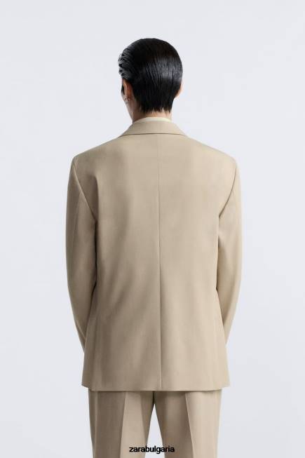 Zara облекло 66FT1141 мъже текстурирано сако лек загар