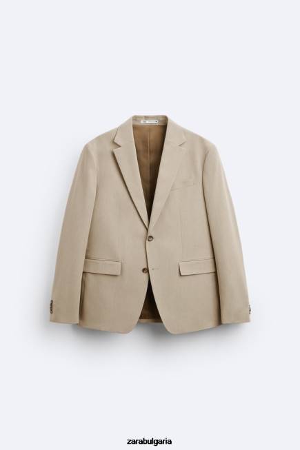 Zara облекло 66FT1141 мъже текстурирано сако лек загар