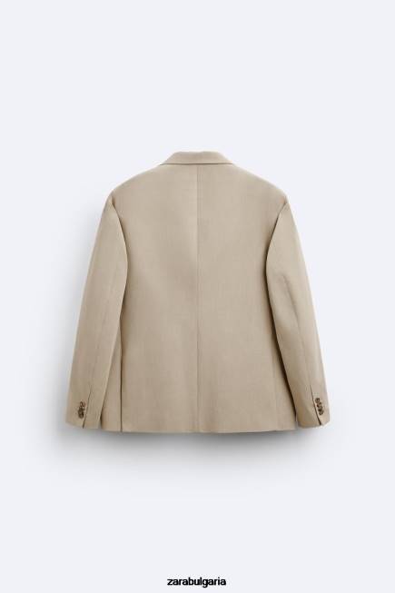 Zara облекло 66FT1141 мъже текстурирано сако лек загар